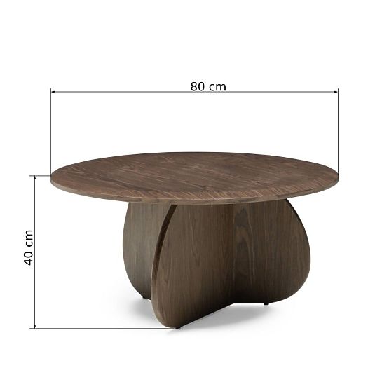 Noku dohányzóasztal 80 cm, sötét dió