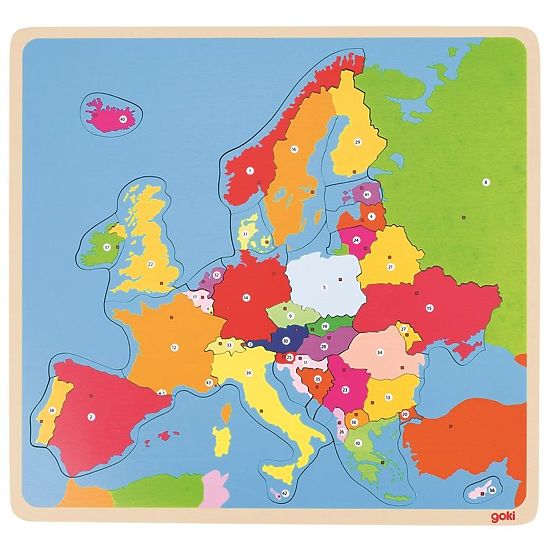 Oktatási kirakós Európa térképe - fa puzzle
