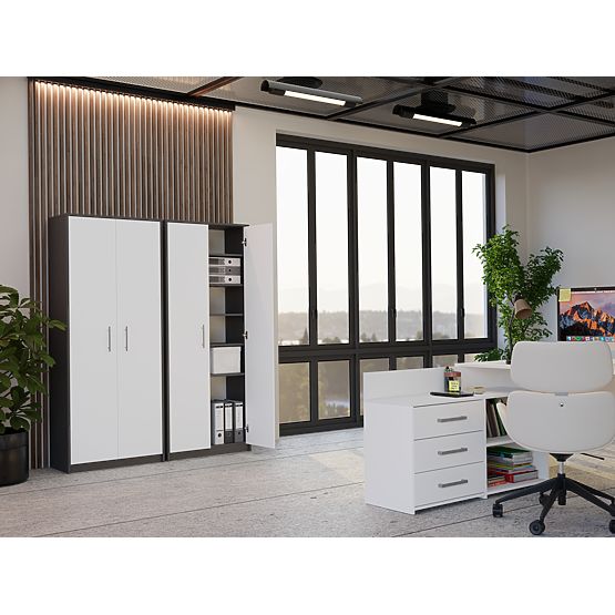 Oliv 2D ANTRACIT FEHÉR Polc