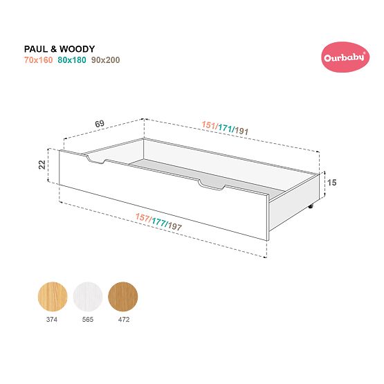 Ollie SCANDI gyerekágy házikó formával - fehér-természetes