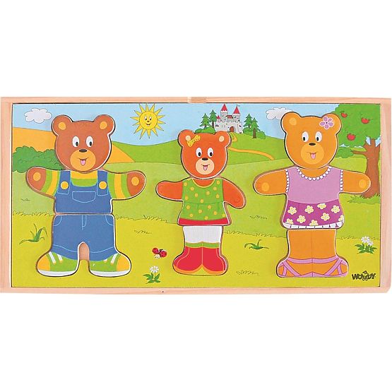 Öltöztetős puzzle Vidám Medvecsalád