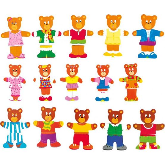 Öltöztetős puzzle Vidám Medvecsalád