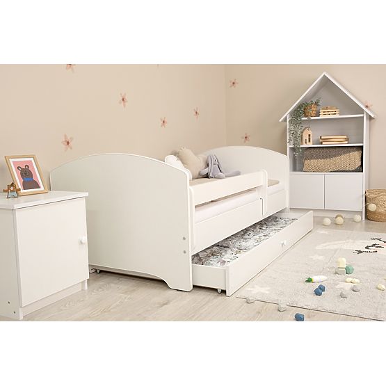Ourbaby gyerekágy sorompóval - fehér