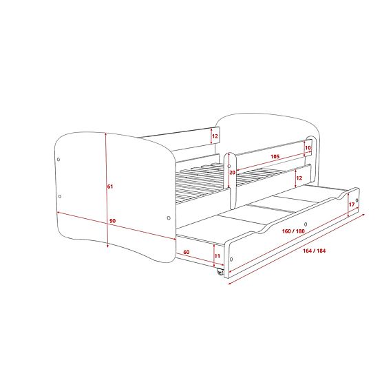 Ourbaby gyerekágy - lesésgátlós - ZOO II