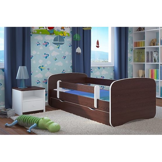 OURBABY gyerekágy leesésgátlóval - wenge