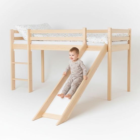 Gyermek emelt ágy Ourbaby Modo csúszdával - fenyő