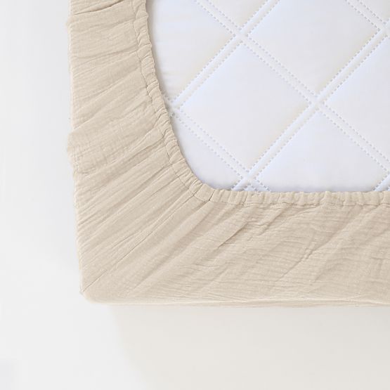 Ourbaby muszlin lepedő 180x80 cm - ekrü