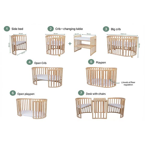 Ovális termesztőágy Ruby 7 in 1 PLUS - natúr