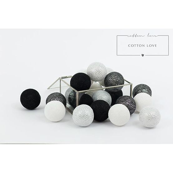Pamut világító LED golyócskák Cotton Balls - - ezüst színű