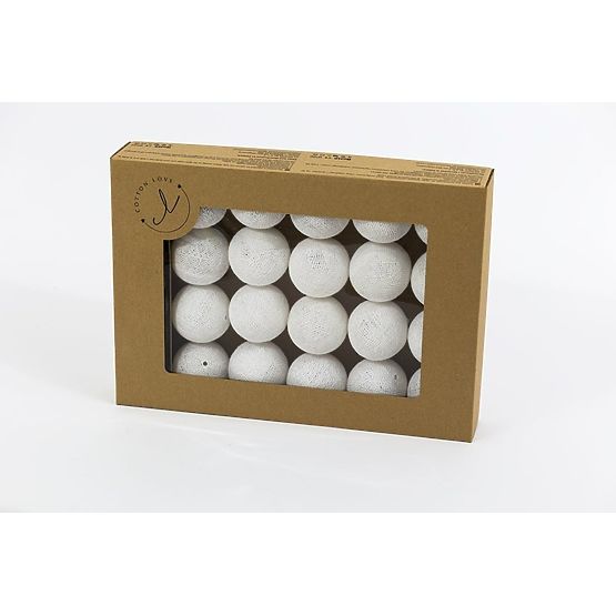 Pamut világító LED golyócskák Cotton Balls - fehér