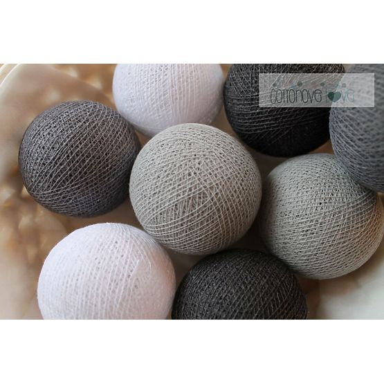 Pamut világító LED golyócskák Cotton Balls - grafit