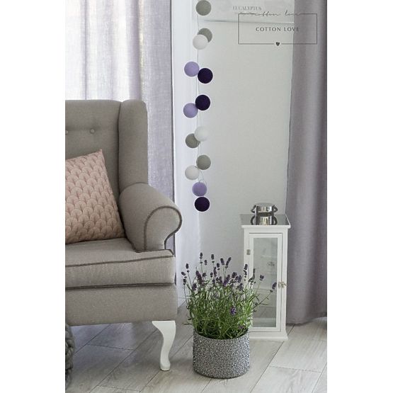 Pamut világító LED golyócskák Cotton Balls - lila