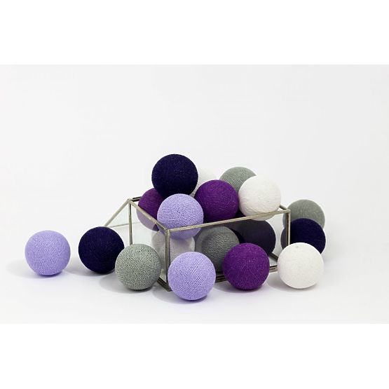 Pamut világító LED golyócskák Cotton Balls - lila