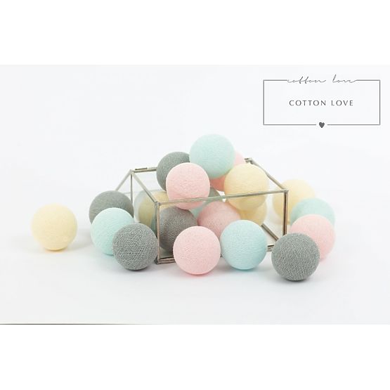 Pamut világító LED golyócskák Cotton Balls - porszerű