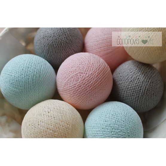 Pamut világító LED golyócskák Cotton Balls - porszerű