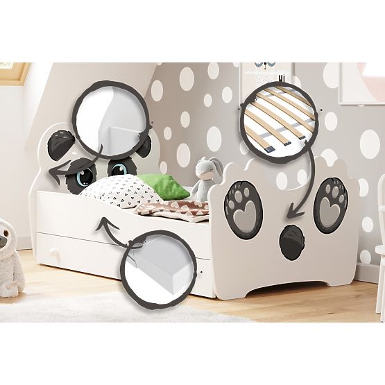 Panda egyszemélyes ágy 160x80 fiókkal