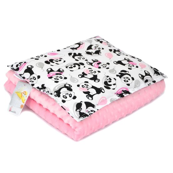 Gyermekek takaró és párna M Panda - rózsaszín