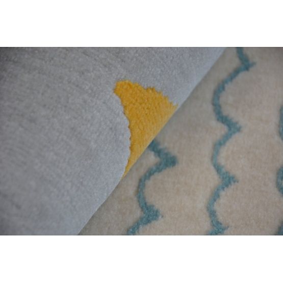 PASTEL 18409/652 Szőnyeg - Felhő szív MADÁR Szürke KRÉM türkiz