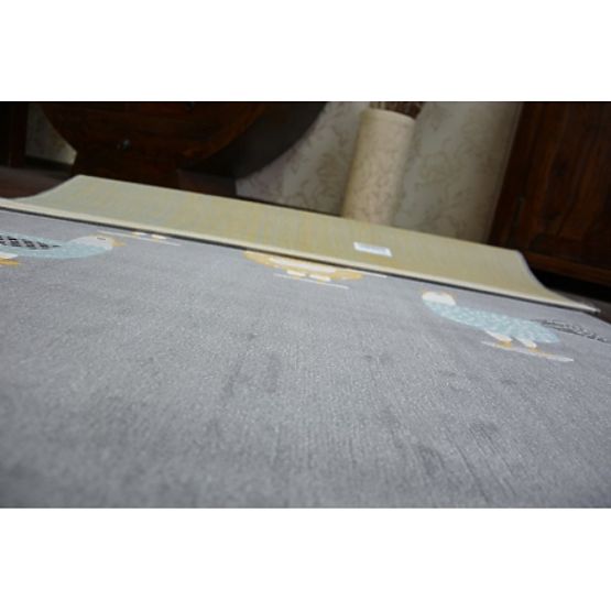 PASTEL 18413/072 szőnyeg - Csibék Kakasok Szürke türkiz