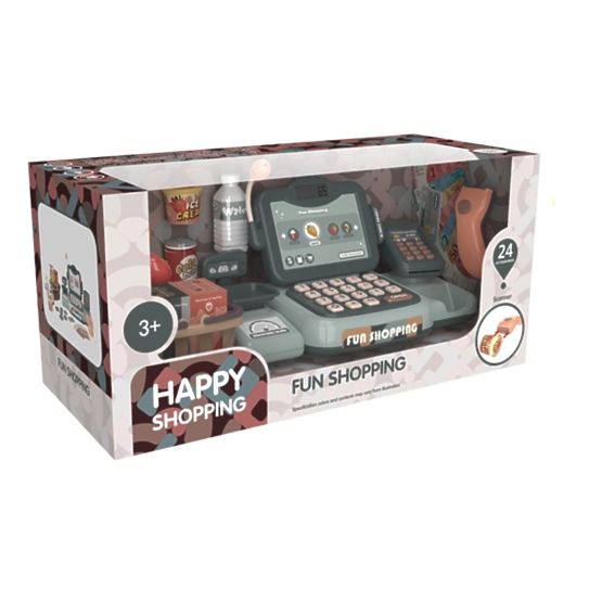 Pénztárgép üzlet termékek szkenner számológép hangokkal