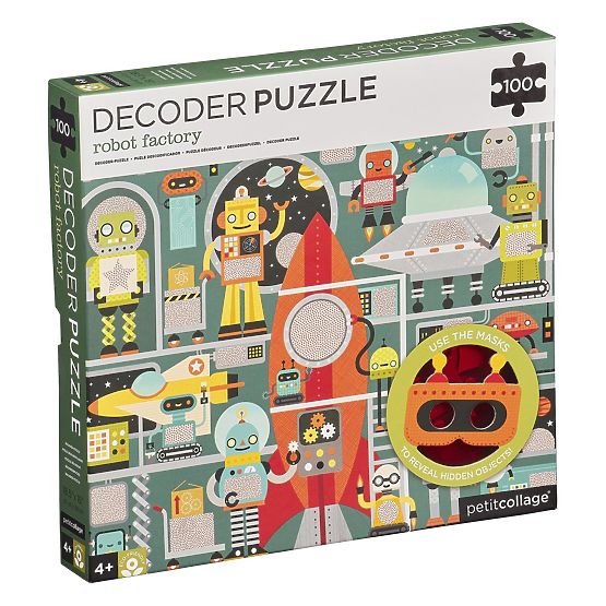 Petit Collage Puzzle robotok 100 db 3D szemüveggel