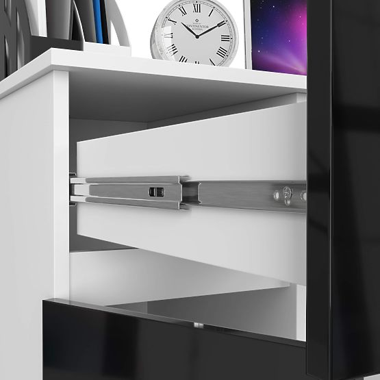 PIKSEL PK SZÁMÍTÓGÉPASZTAL FEKETE FÉNYES BALOS