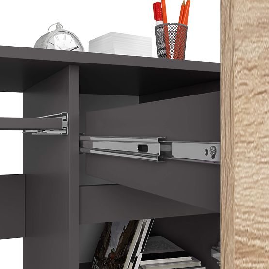 PIKSEL PK SZÜRKE / SONOMA TÖLGY SZÁMÍTÓGÉPASZTAL - JOBBOS