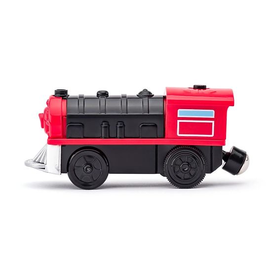 Piros akkumulátoros mozdony - előre és hátra megy