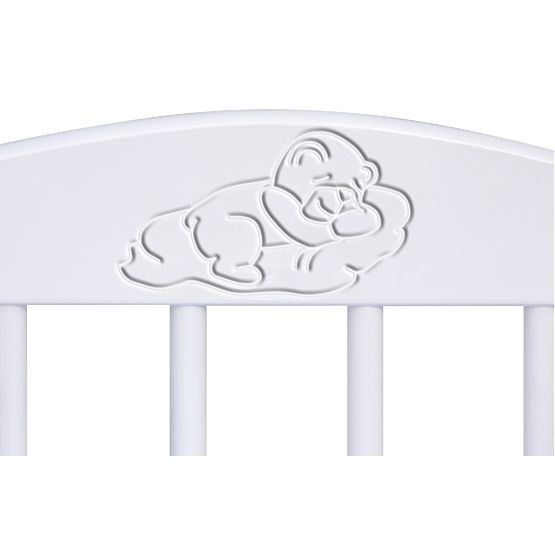 A szülők ágyához csatlakoztatható kiságy BABY Scarlett - fehér