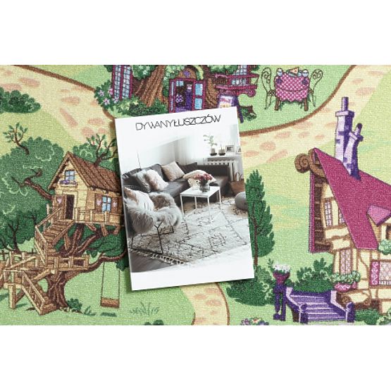 REBEL ROADS SZŐNYEG Candy Town 27 csúszásmentes gyerekeknek - rózsaszín/zöld