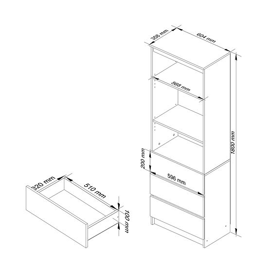 REGÁL R60 3SZ 2P CLP PK FEHÉR