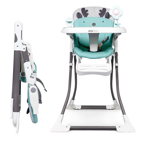 Rénszarvas étkező szék - fehér-türkiz