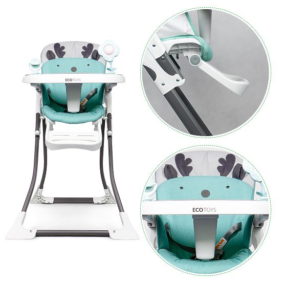 Rénszarvas étkező szék - fehér-türkiz