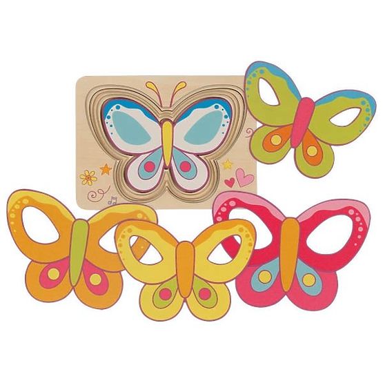 Réteges puzzle pillangókkal