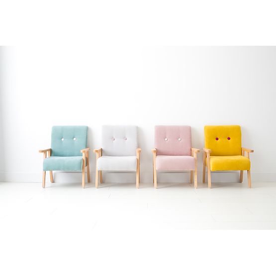 Retro gyerekfotel Velour - világosszürke