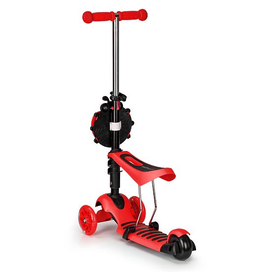 Robogó és kidobó katicabogár - piros