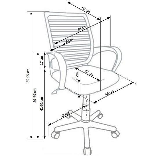 Santana irodai szék - fekete-szürke