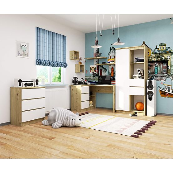 SAROK ÍRÓASZTAL B16 CLP BAL ARTISAN TÖLGY / FEHÉR