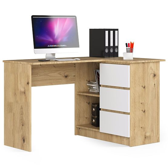 SAROK ÍRÓASZTAL B16 CLP JOBB ARTISAN TÖLGY / FEHÉR