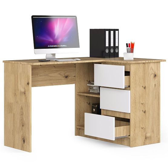 SAROK ÍRÓASZTAL B16 CLP JOBB ARTISAN TÖLGY / FEHÉR