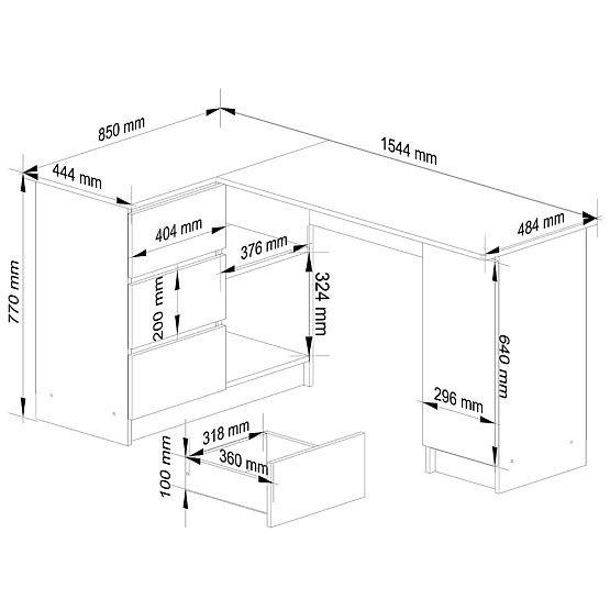 SAROK ÍRÓASZTAL B20 CLP BALOS PK TÖLGY CRAFT / FEHÉR
