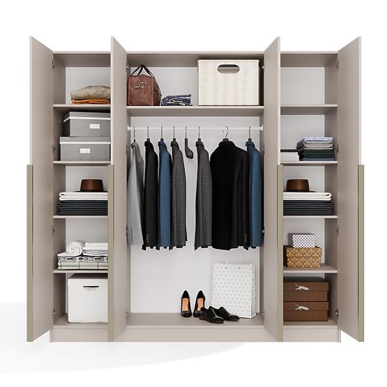 SENSO 4D SZEKRÉNY 200 CM 4 AJTÓ ARANY FOGANTYÚK NAPPALIBA HÁLÓSZOBÁBA KASMÍR BÉZS