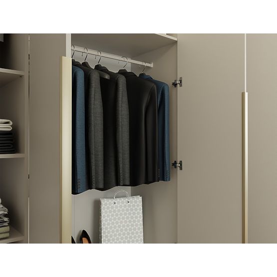 SENSO 4D SZEKRÉNY 200 CM 4 AJTÓ ARANY FOGANTYÚK NAPPALIBA HÁLÓSZOBÁBA KASMÍR BÉZS