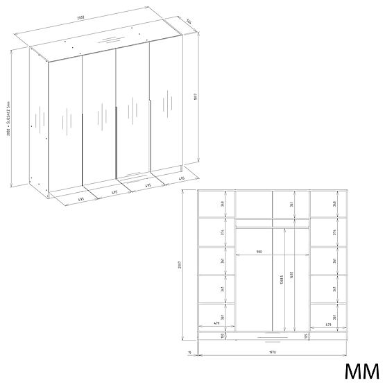 SENSO 4D SZEKRÉNY 200 CM 4 AJTÓ ARANY FOGANTYÚK NAPPALIBA HÁLÓSZOBÁBA KASMÍR BÉZS