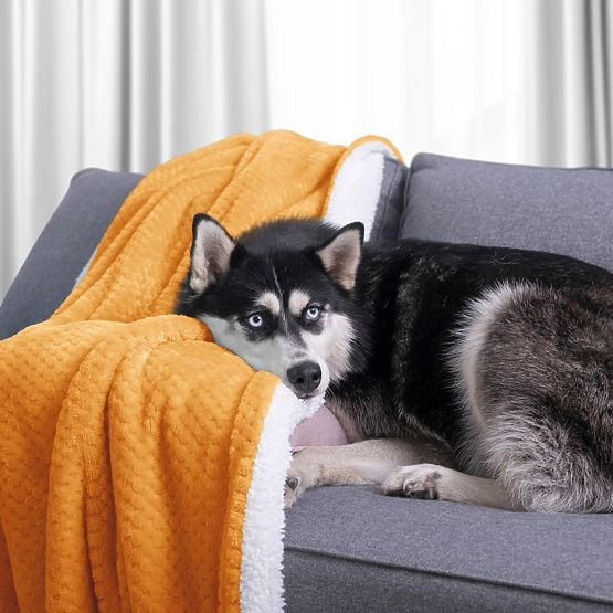 SHLEEPY narancssárga ágytakaró jacquard mintával, klasszikus stílus, 170x210