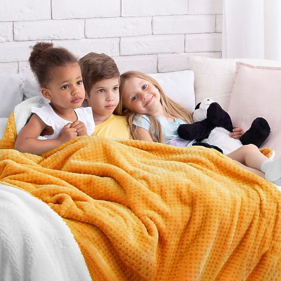 SHLEEPY narancssárga jakard dombornyomott klasszikus stílusú takaró 130x180