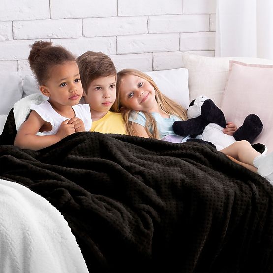 SHLEEPY takaró fekete, jacquard mintával, klasszikus stílusú 130x180