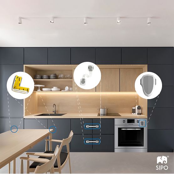 SIPO Multifunkcionális, intelligens zár szekrényekhez és fiókokhoz - 6 db