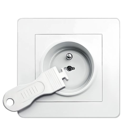 SIPO Védőburkolatok elektromos csatlakozóaljzatokhoz, fehér - 12 db