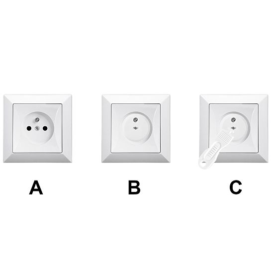 SIPO Védőburkolatok elektromos csatlakozóaljzatokhoz, fehér - 12 db